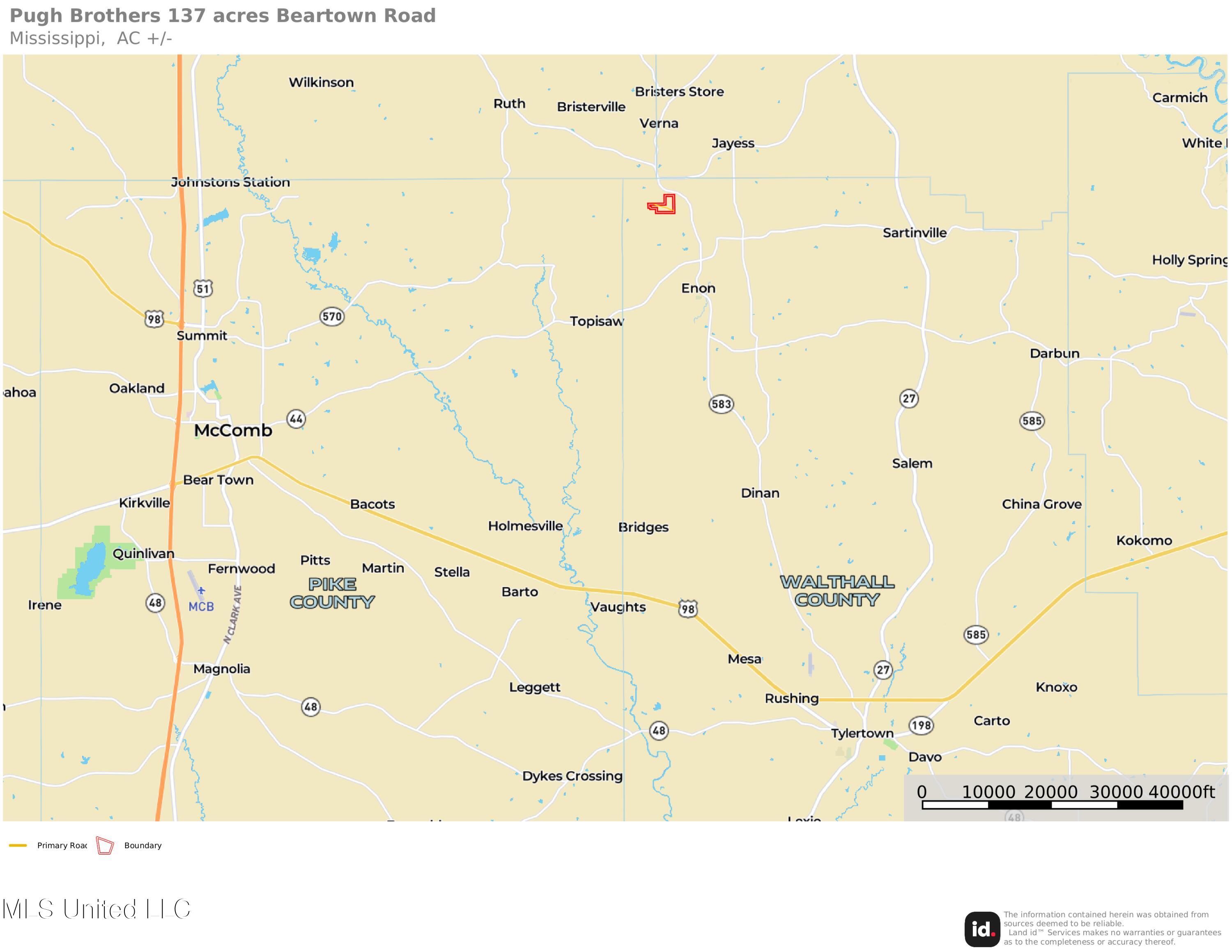 Beartown Road Jayess, MS 39641 - Photo 44 of 44 Jarrett and Natalie Pugh Location Map