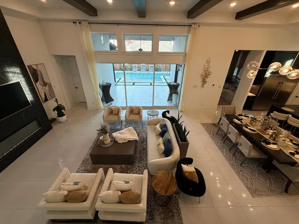 a room with furniture and a window