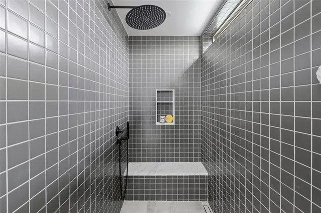a bathroom with a shower