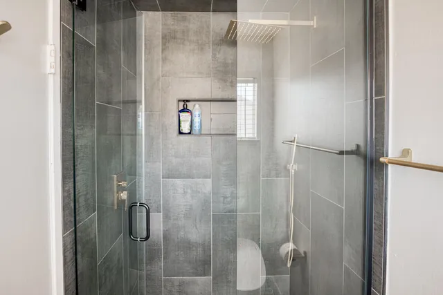 a bathroom with a shower