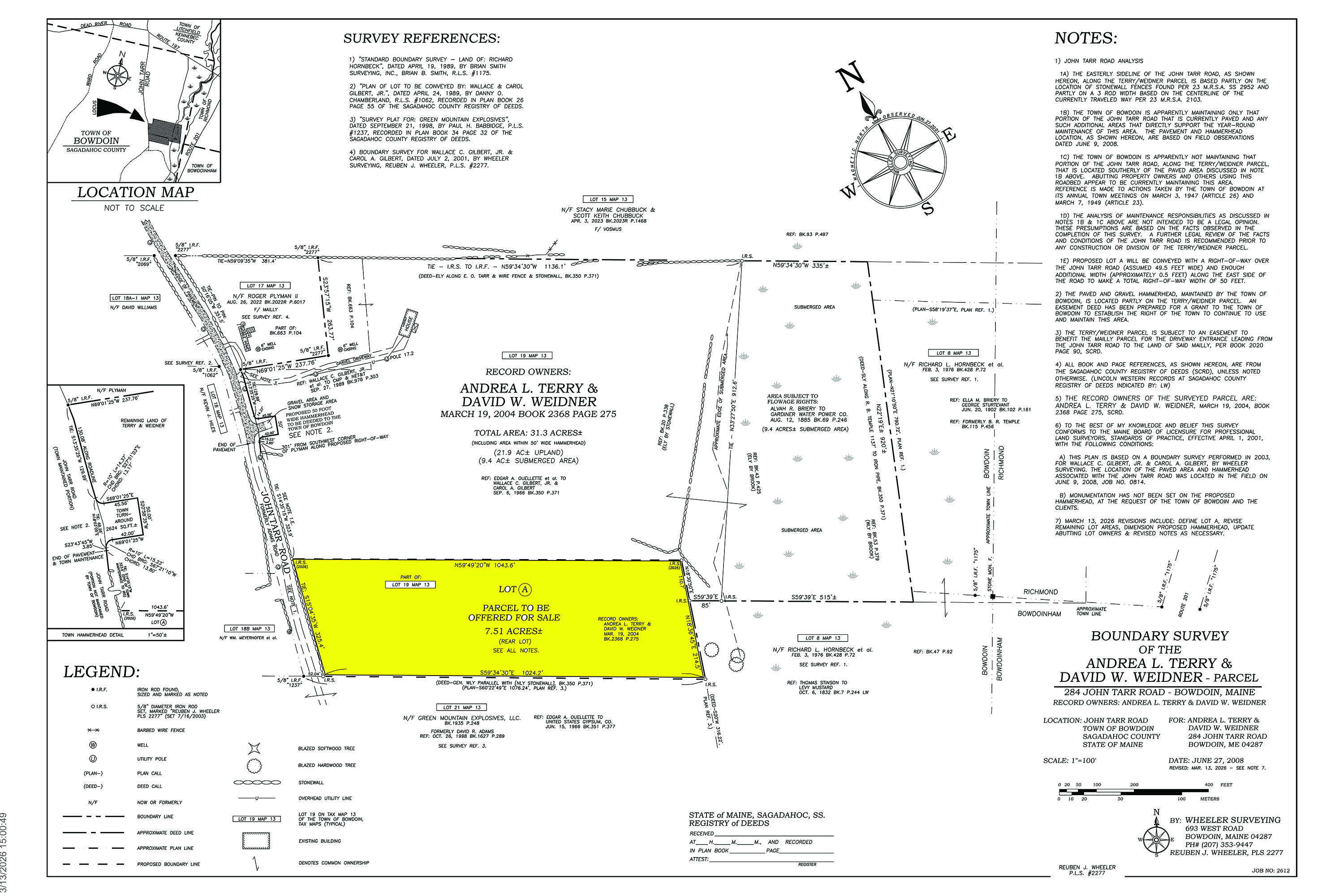 286 John Tarr Road Bowdoin, ME 04287 - Photo 2 of 2 MLS full survey