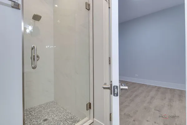 a bathroom with a shower
