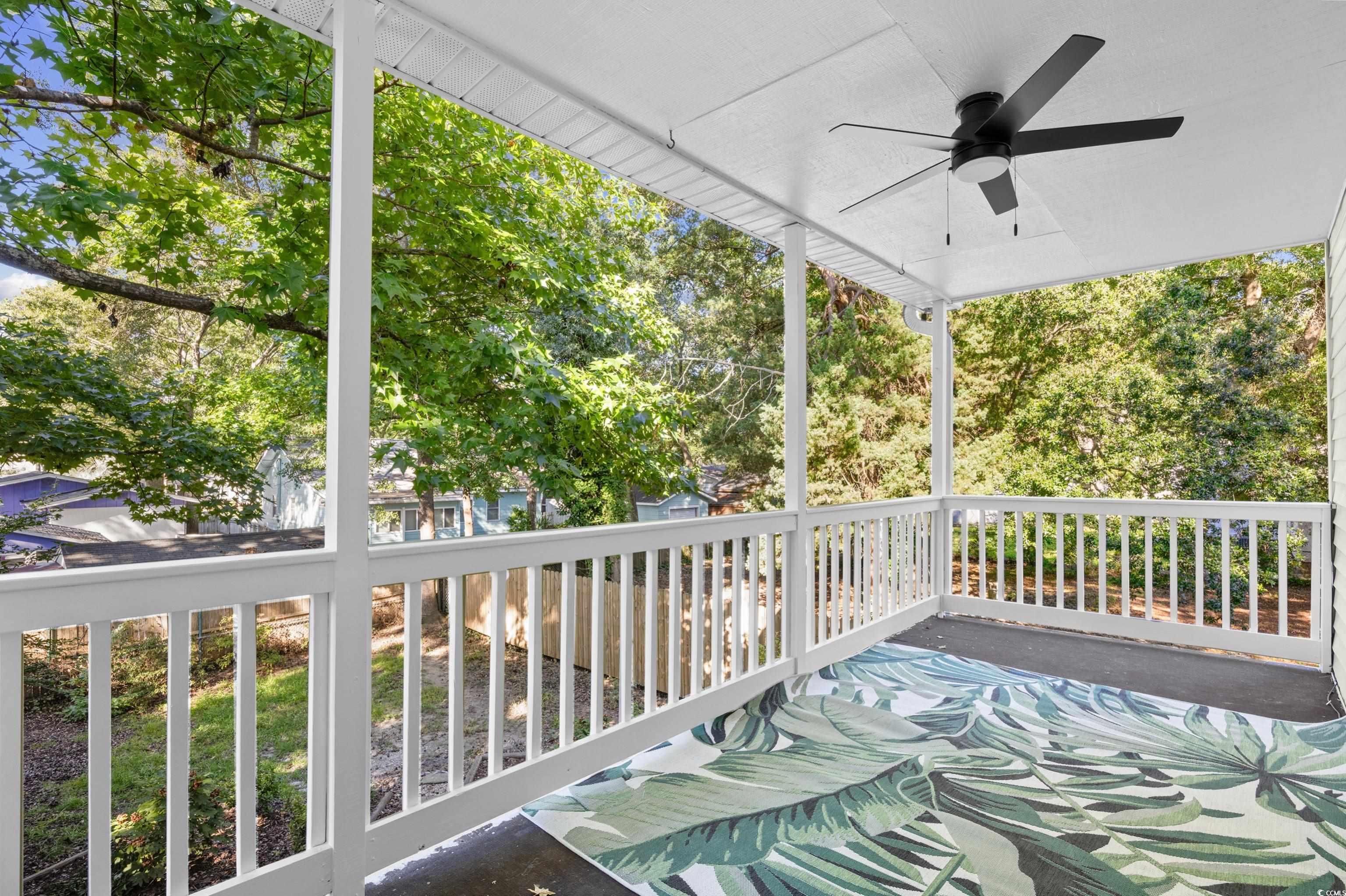 617 Surfside Drive Surfside Beach, SC 29575 - Photo 23 of 39 Balcony featuring a ceiling fan