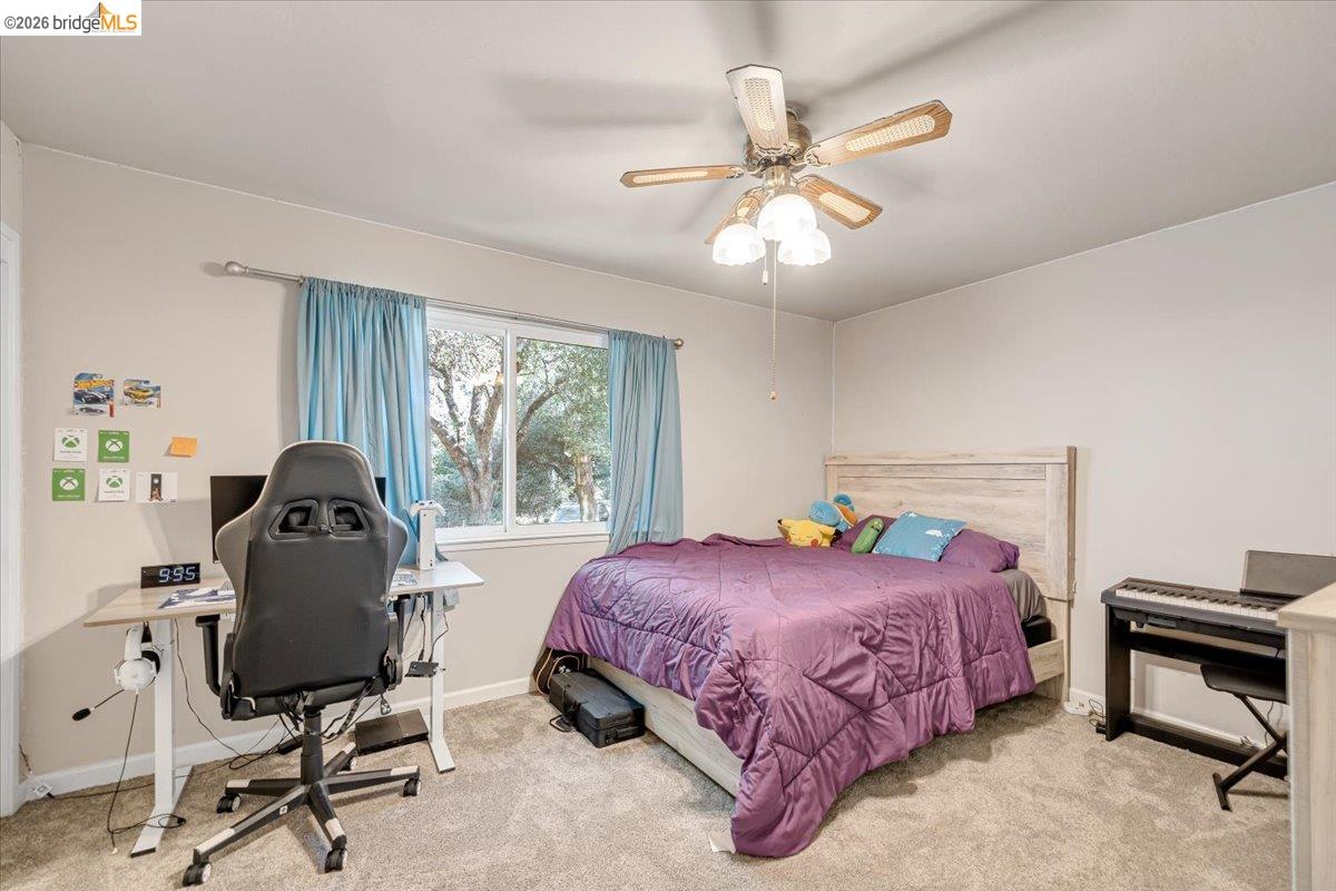 8733 Fraguero Road Sonora, CA 95370 - Photo 47 of 73 Carpeted room with a ceiling fan, a window, and a light-toned wall color