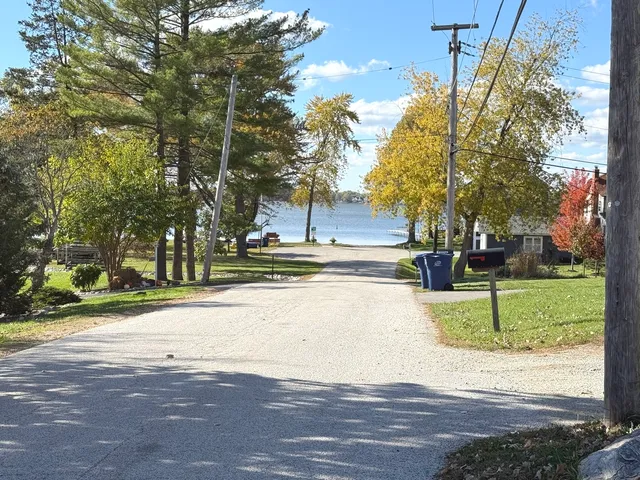 a view of street with large trees
