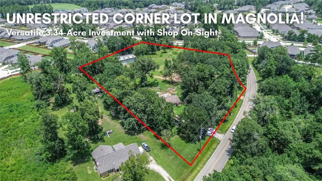 a view of outdoor space with signage and flags