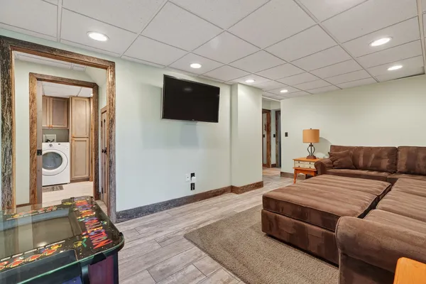 a living room with furniture