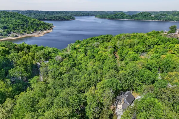a view of a lake with outdoor space