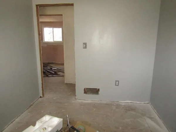 an empty room with a window
