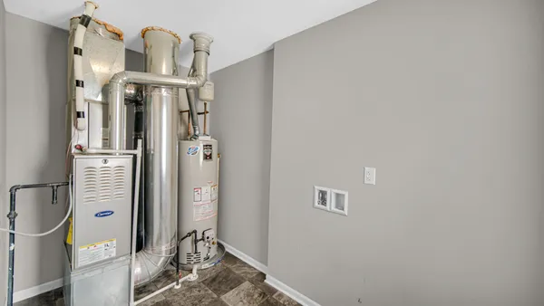 a view of livingroom with a chandelier