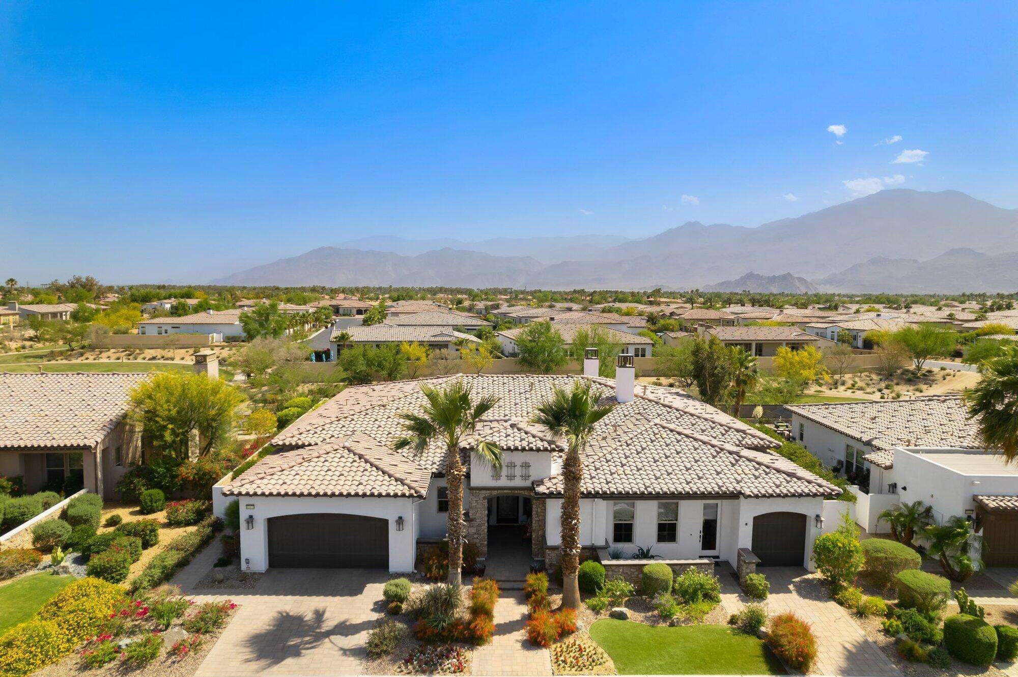 81675 Macbeth Street La Quinta, CA 92253 - Photo 61 of 76 a aerial view of a house with a ocean view