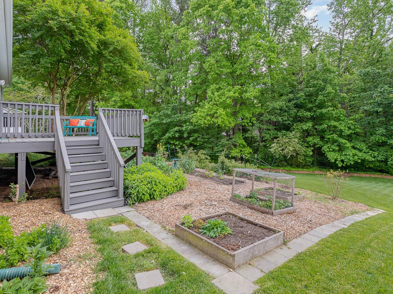 3702 Appling Way Durham, NC 27703 - Photo 28 of 34 a view of a backyard with wooden fence