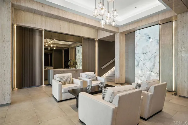 a view of a building with a ocean view