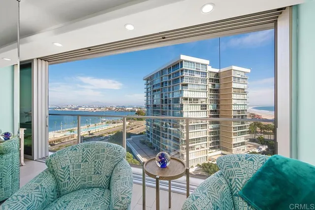 a view of balcony with furniture