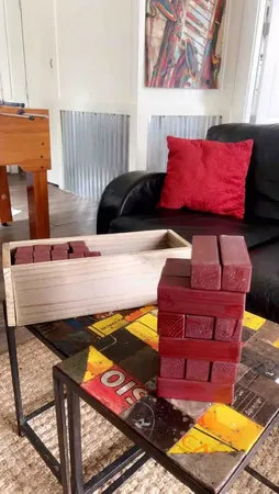 a living room with furniture and a couch