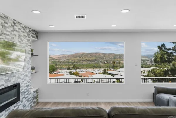 a view of a living room and a window