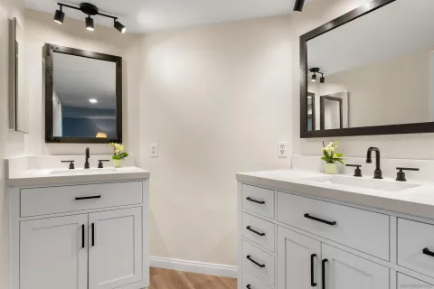 a bathroom with a shower and a toilet