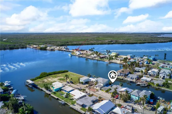 an aerial view of a house