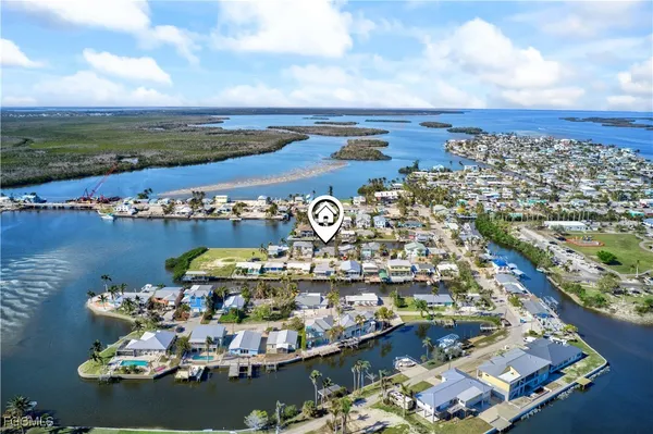 an aerial view of a house