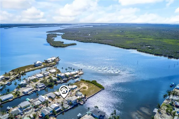 a view of a city with lawn chairs