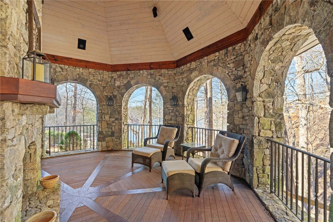 604 Top Ridge Drive Sunset, SC 29685 - Photo 47 of 50 Outdoor Fireplace and Patio off of Primary Bedroom