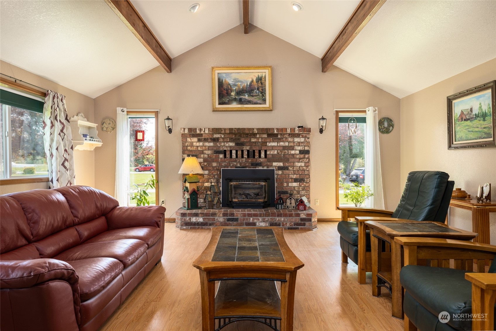3304 South Pass Road Everson, WA 98247 - Photo 9 of 40 a living room with furniture and a fireplace