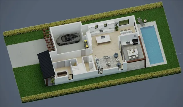 a view of front door with couch