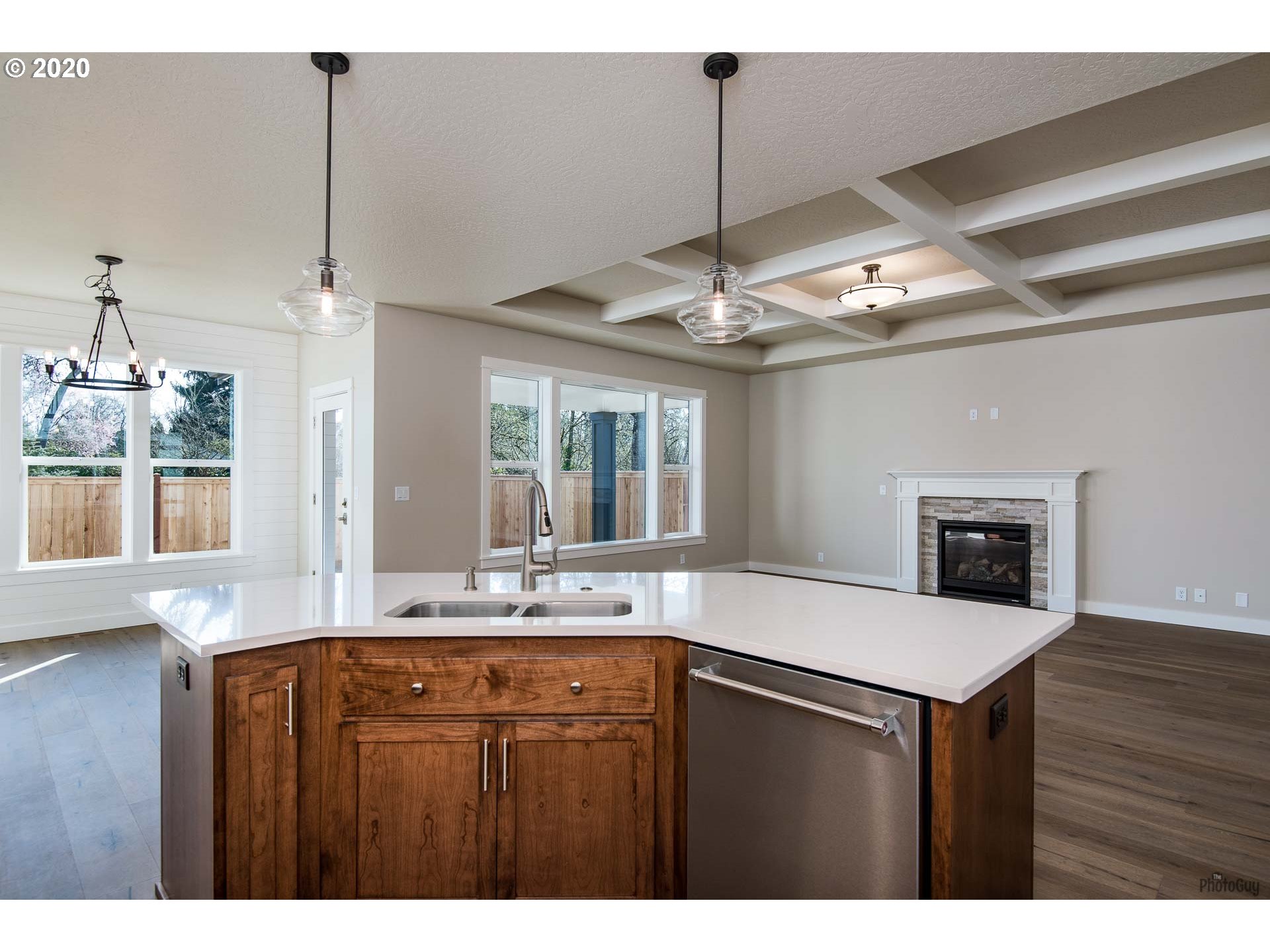1017 South 33rd Street Springfield, OR 97478 - Photo 12 of 32 a kitchen with a sink and chandelier