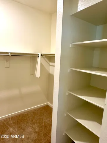 a close view of walk in closet