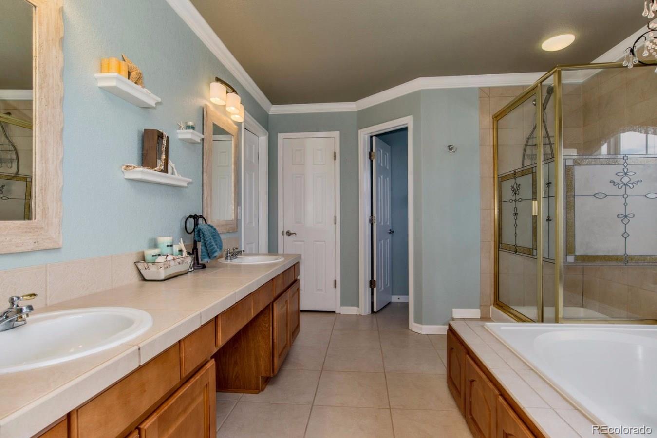 10685 Wynspire Road Highlands Ranch, CO 80130 - Photo 13 of 29 a spacious bathroom with a tub sink and mirror