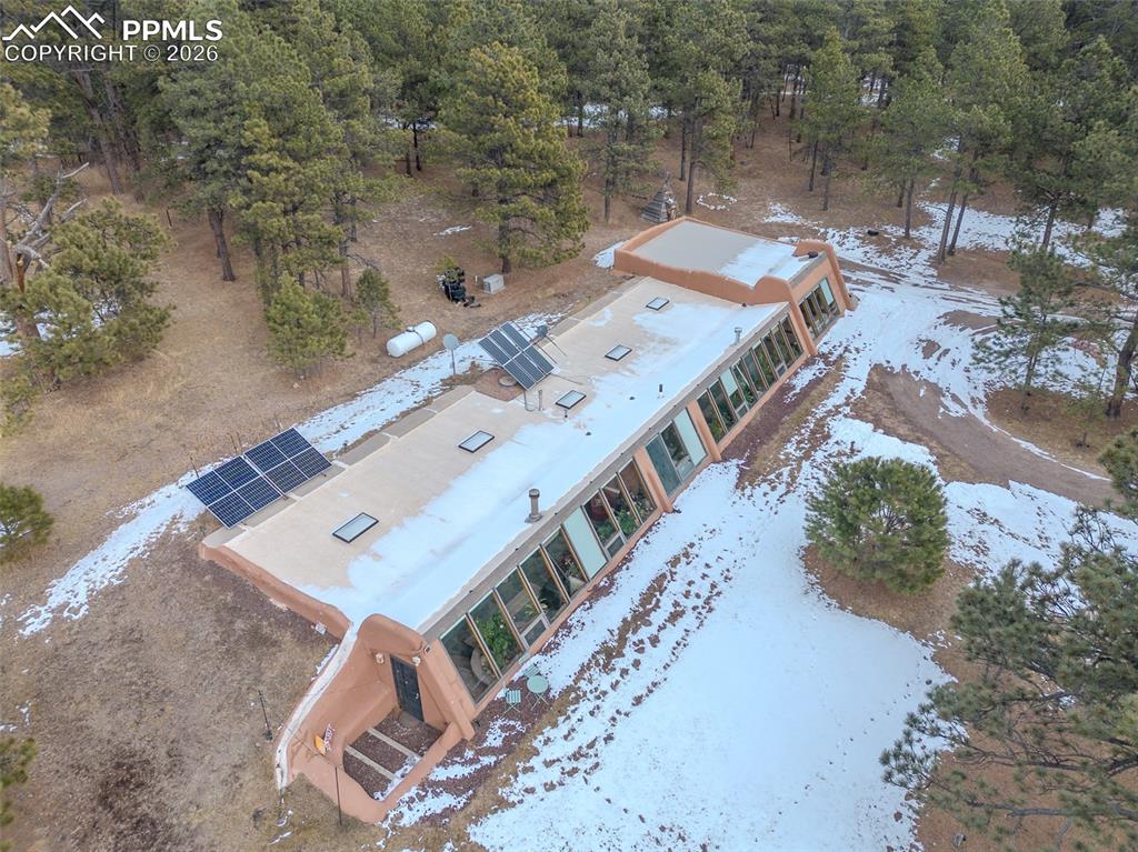 17160 Goshawk Road Colorado Springs, CO 80908 - Photo 40 of 43 an aerial view of a house with a yard