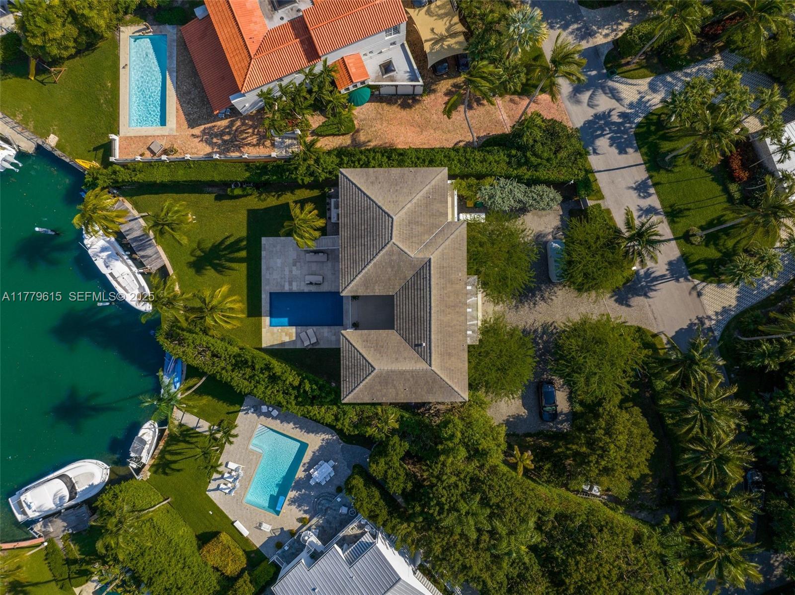 481 South Mashta Drive Key Biscayne, FL 33149 - Photo 53 of 57 an aerial view of a house with a garden