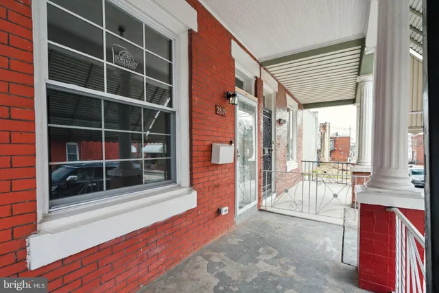 a front view of a building with street