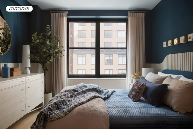 a picture of a bench in a white building