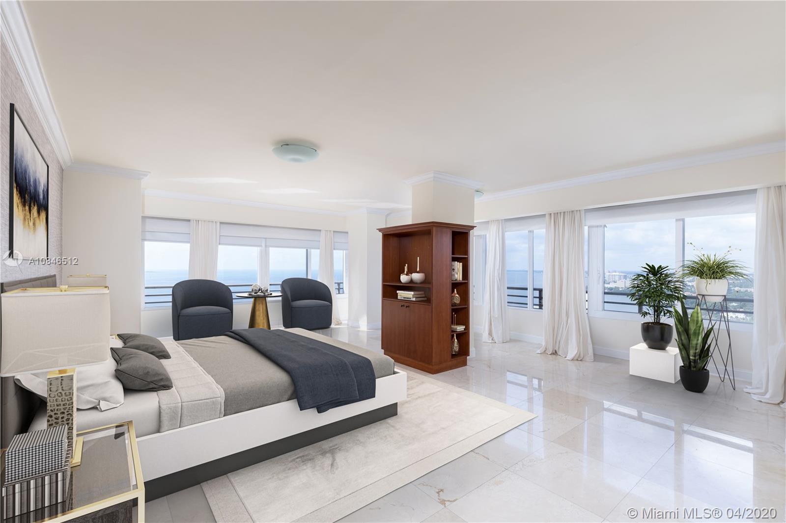 2333 Brickell Avenue, Unit TSD Miami, FL 33129 - Photo 22 of 44 a bedroom with furniture and a potted plant