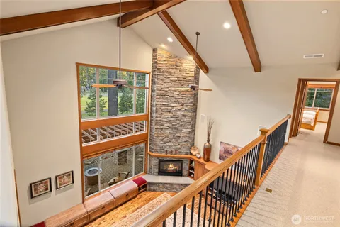 a view of a balcony and staircase