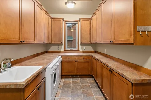 a kitchen that has a sink and a stove in it