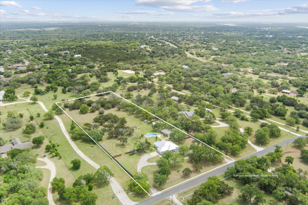190 Young Ranch Road Georgetown, TX 78633 - Photo 2 of 40 Aerial overview of property's location featuring property parcel outlined