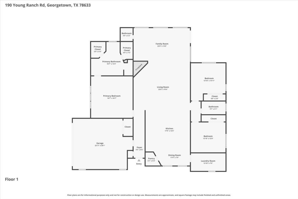 190 Young Ranch Road Georgetown, TX 78633 - Photo 40 of 40 View of floor plan / room layout