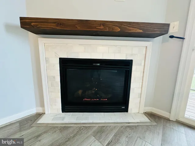 a close view of a fireplace