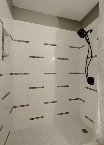 a bathroom with a shower