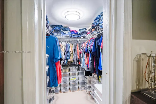 a view of a walk in closet