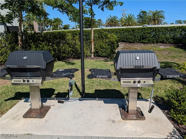 an outdoor view with patio