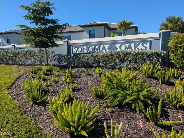 a view of a street with flower plants