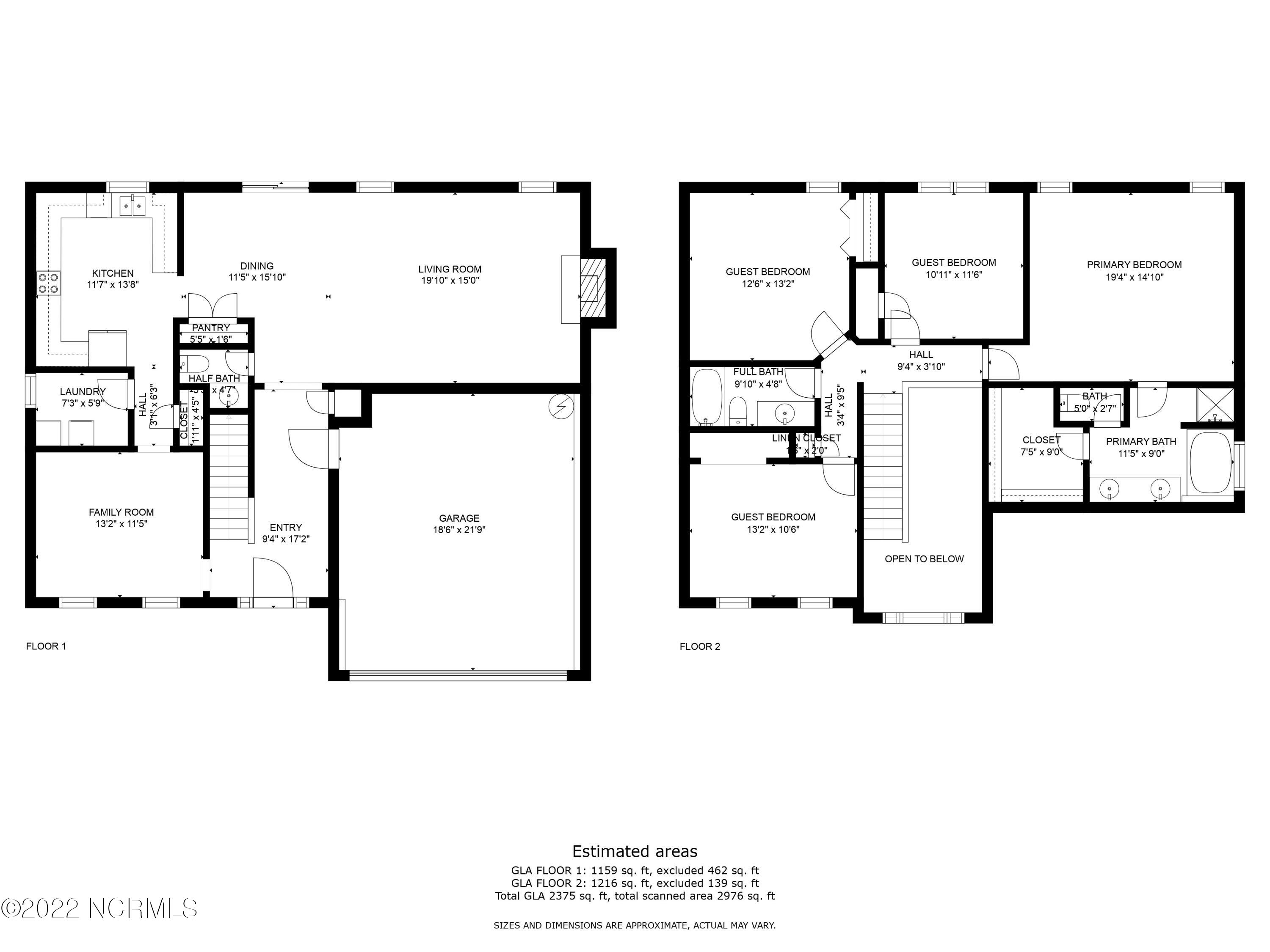 307 Merin Height Road Jacksonville, NC 28546 - Photo 6 of 43 3-all_floors_dimensions_307_merin_height