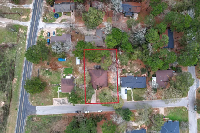 an aerial view of multiple house