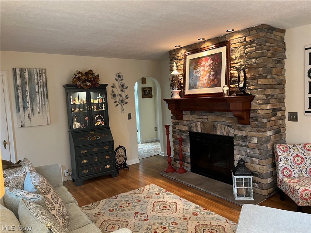 164 Perry Drive Northwest Canton, OH 44708 - Photo 3 of 33 Incredible Stacked Stone Fireplace with Cherry Mantel