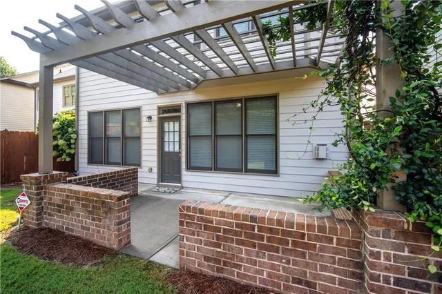 a view of yard with mountain and outdoor seating