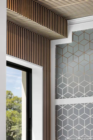 a view of a wooden door