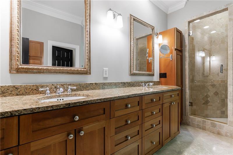 1255 Beech Haven Road Northeast Atlanta, GA 30324 - Photo 37 of 87 a bathroom with a granite countertop sink mirror and double